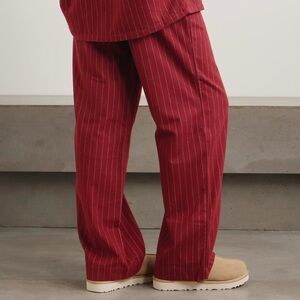 SKIMS women’s  flannel Pants in Deep Red